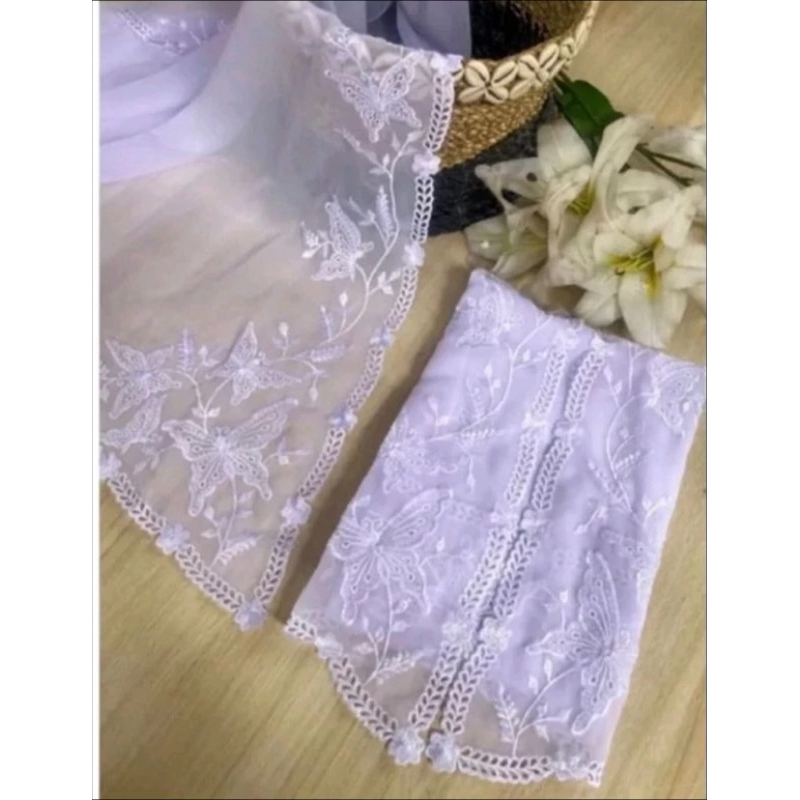 Kain bordir kupu kupu/kain bordir kupu/kebaya bordir/bahan kebaya bordir/bordiran/bordiran murah