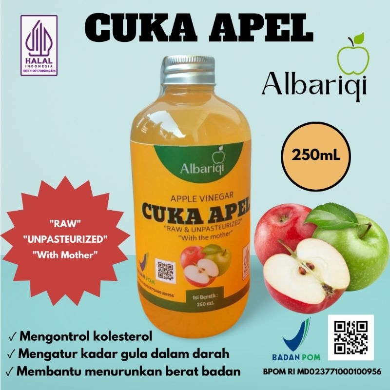 

Albariqi Cuka Apel Batu Original Premium 250ml / Apple Vinegar With Mother