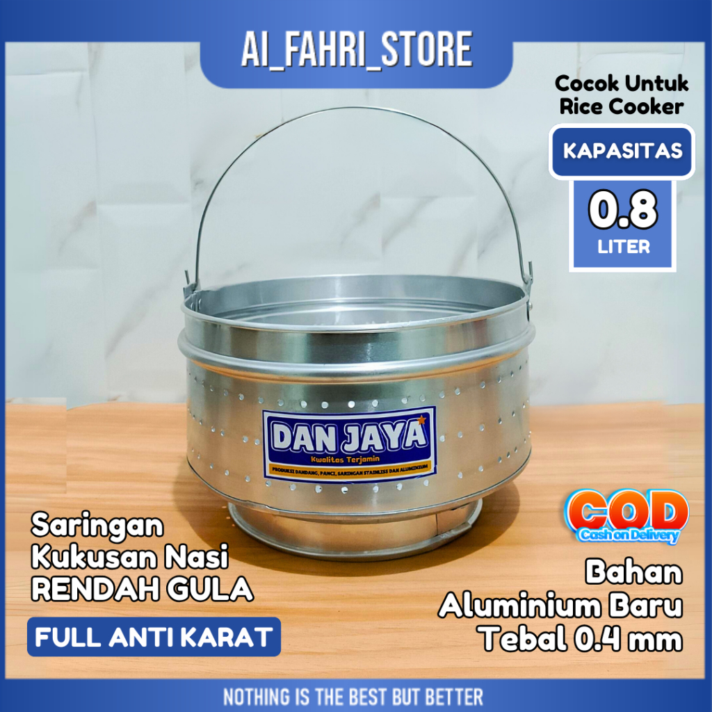 PROMO....Saringan Kukusan Nasi Rendah Gula (Low Carbo) FULL ANTI KARAT Merk DAN JAYA Untuk Rice Cook