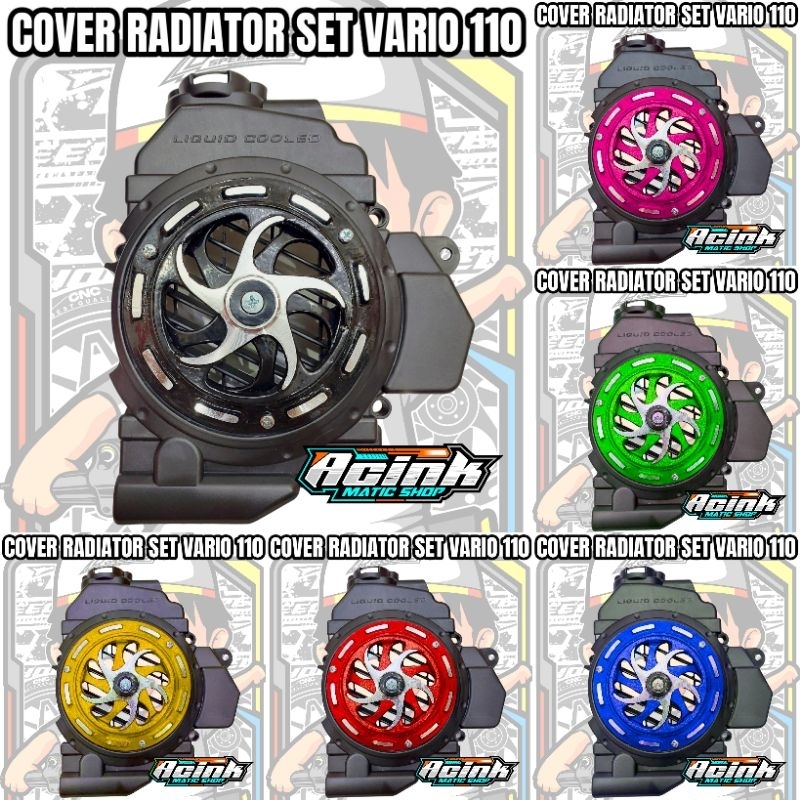 Tutup radiator cover radiator set spiner kipas honda vario 110 techno vario 110 pakai radiator