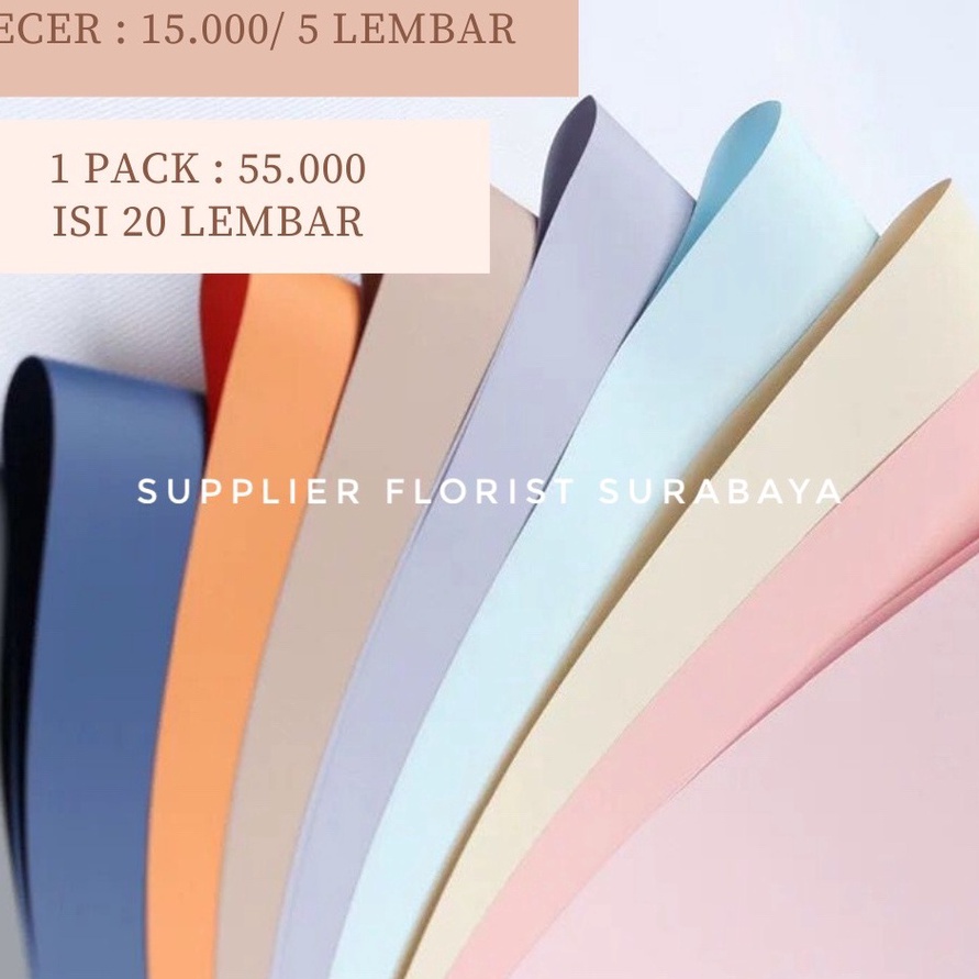 

Promo 1PACK 2LEMBAR KERTAS BUNGA MATTE WARNA SOLID WRAPPING PAPER KERTAS CELLOPHANE BUKET BUNGA WRAP PEMBUNGKUS BUNGA KERTAS KOREA