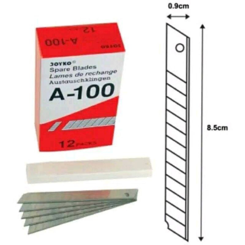 

Refill Isi Kecil Cutter Kenko A-100 ISI PISAU CUTTER CUTER KECIL KENKO A 100 A100 A-100 REFILL KATER Isi Cutter Kecil Joyko A-100 untuk Cutter murah bisa cod Ts