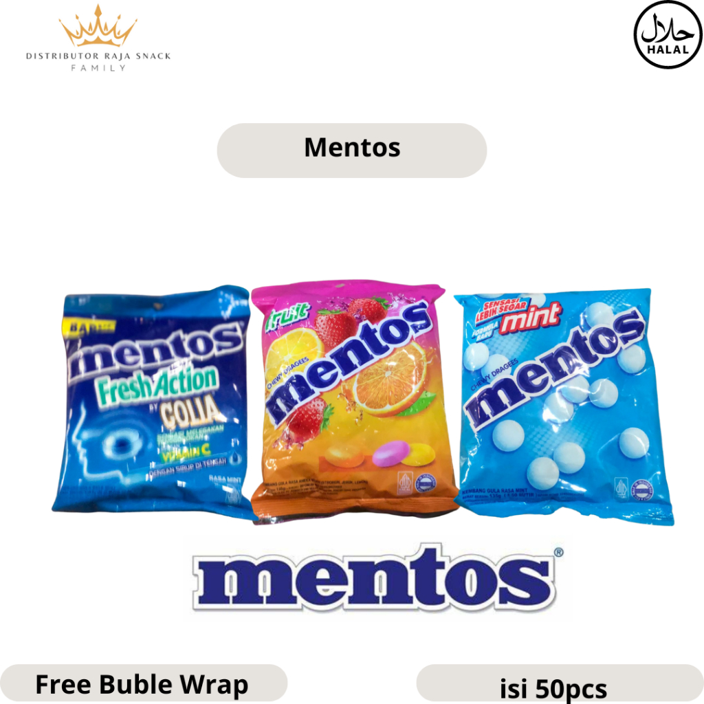 

Mentos Permen Mint Zak Varian Rasa isi 50pcs - Netto 135gr