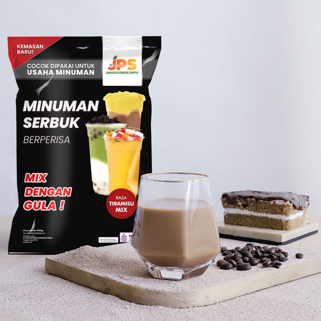 

JPS Mix Tiramisu 1 kg Bubuk Minuman Dengan Gula / Serbuk Instan Kopi / Jakarta Powder Supply