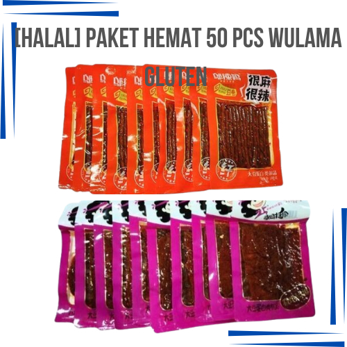 

[HALAL] PAKET HEMAT 50 PCS WULAMA Gluten (Cemilan Snack VIRAL) latiao/la tiao