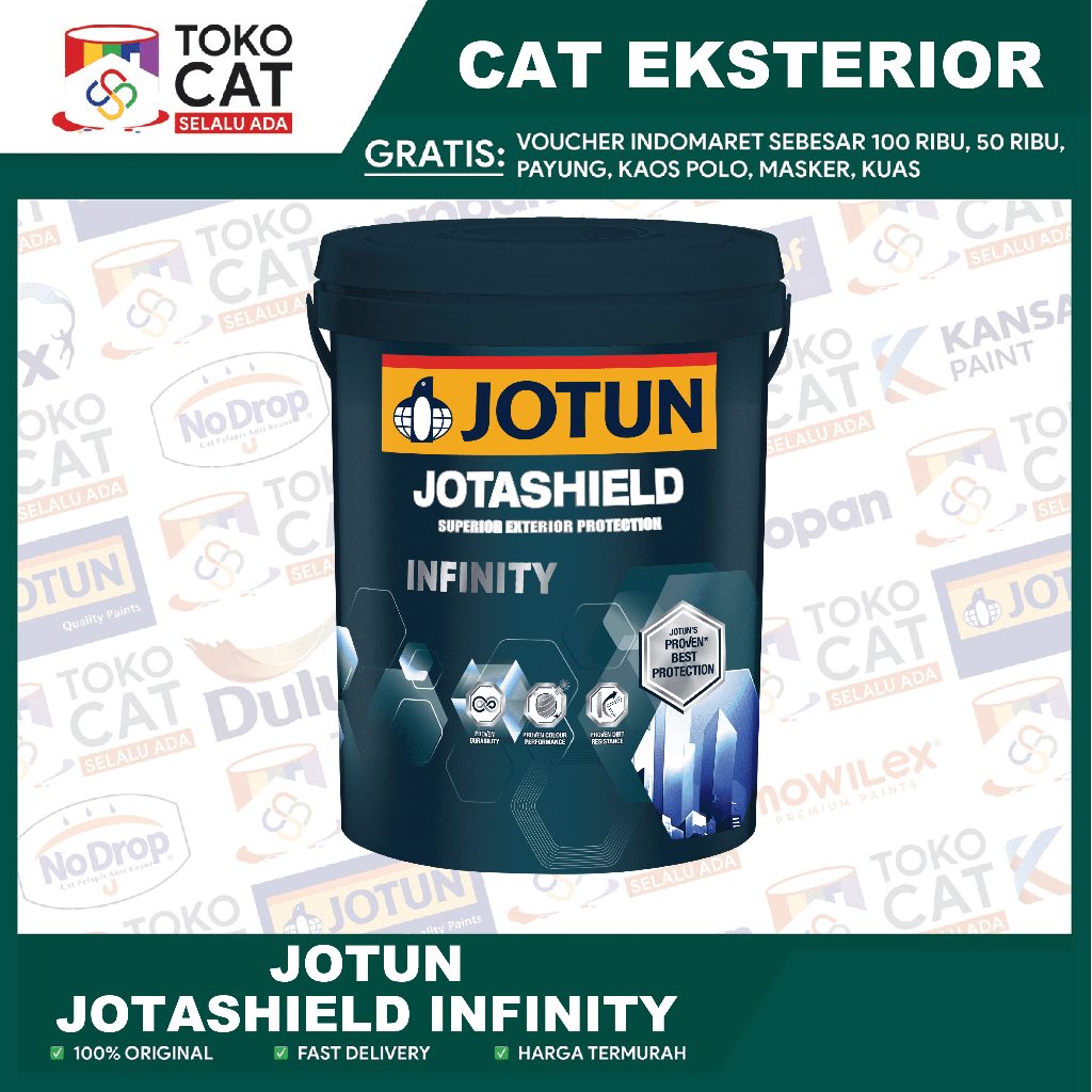 CAT TEMBOK LUAR JOTUN JOTASHIELD INFINITY UKURAN 20 L / WARNA PUTIH CHI / WARNA TINTING STANDART PAI
