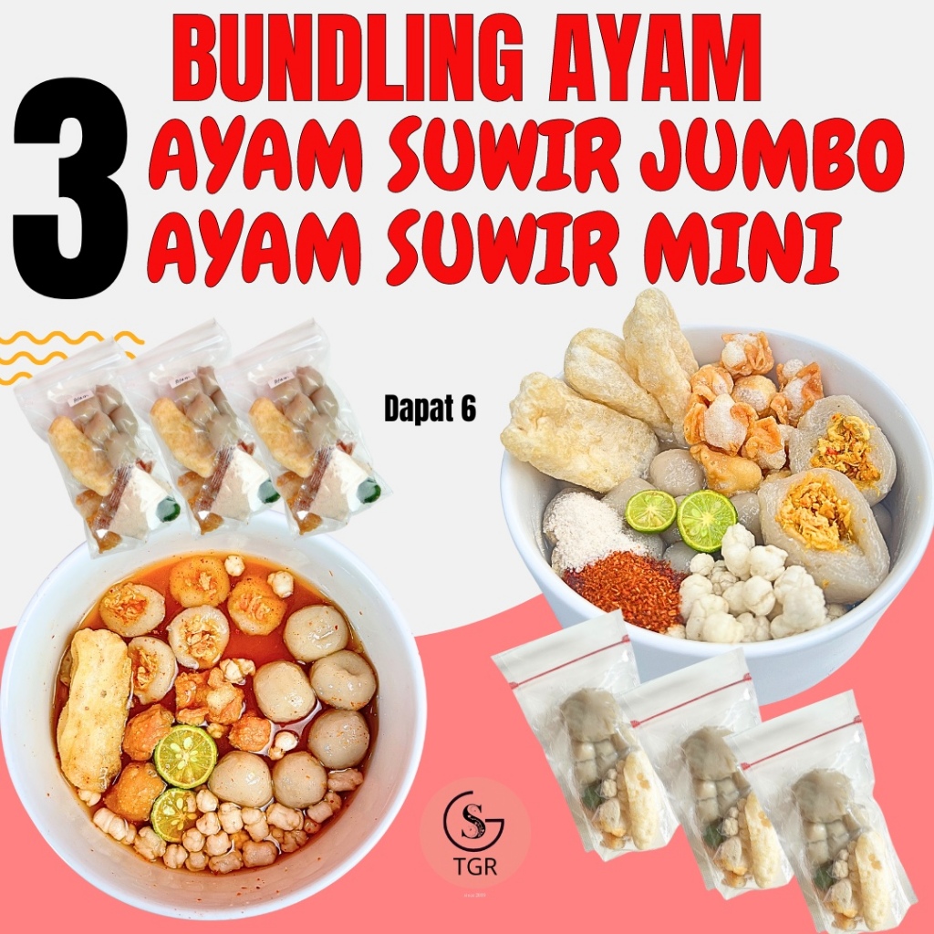 

[BUNDLING AYAM] 3 BOCI AYAM SUWIR JUMBO X 3 BOCI AYAM MINI