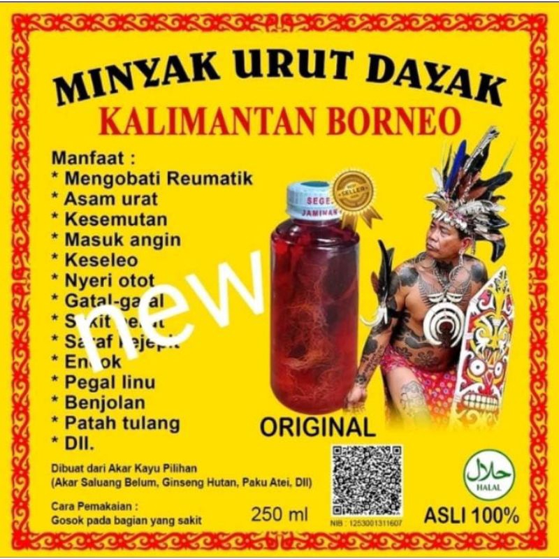 MINYAK URUT DAYAK BORNEO 100%