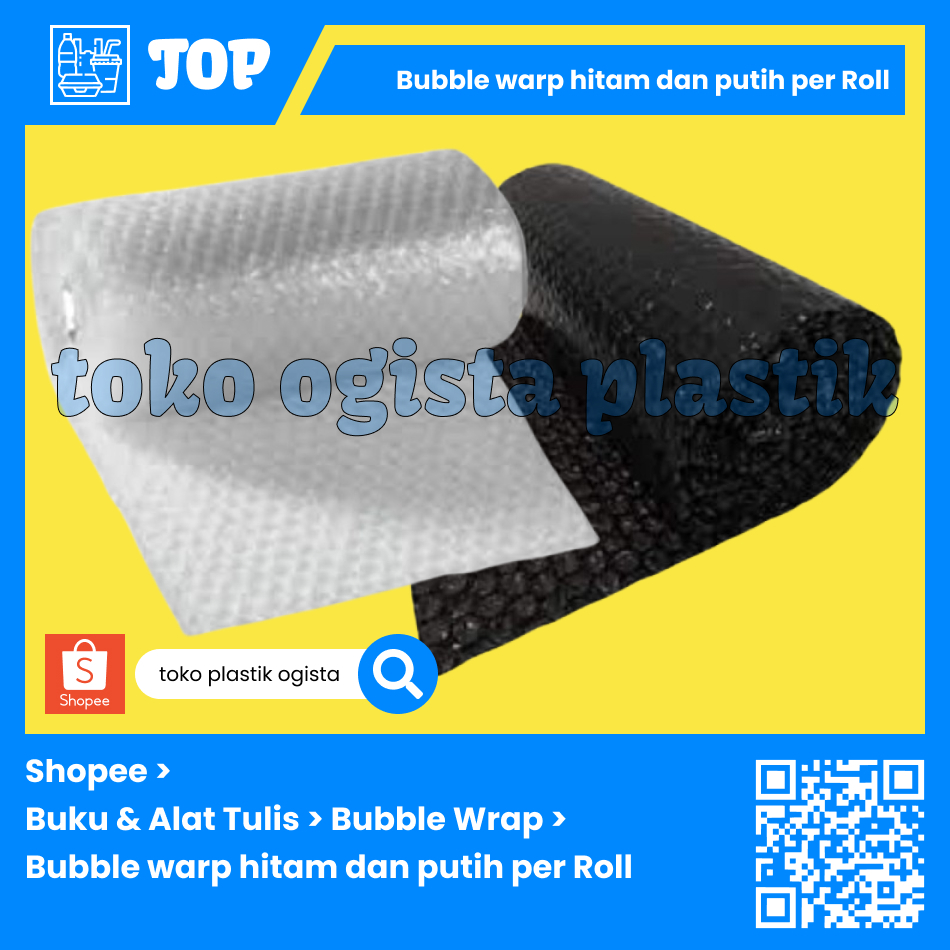 

Bubble warp hitam dan putih per Roll