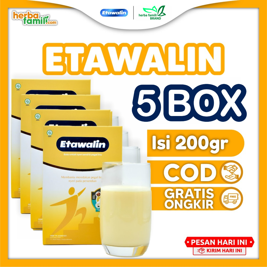 [VC] ETAWALIN 5 BOX 100% ORI - SUSU KAMBING ETAWALI N ATASI MASALAH NYERI SENDI DAN TULANG Halal