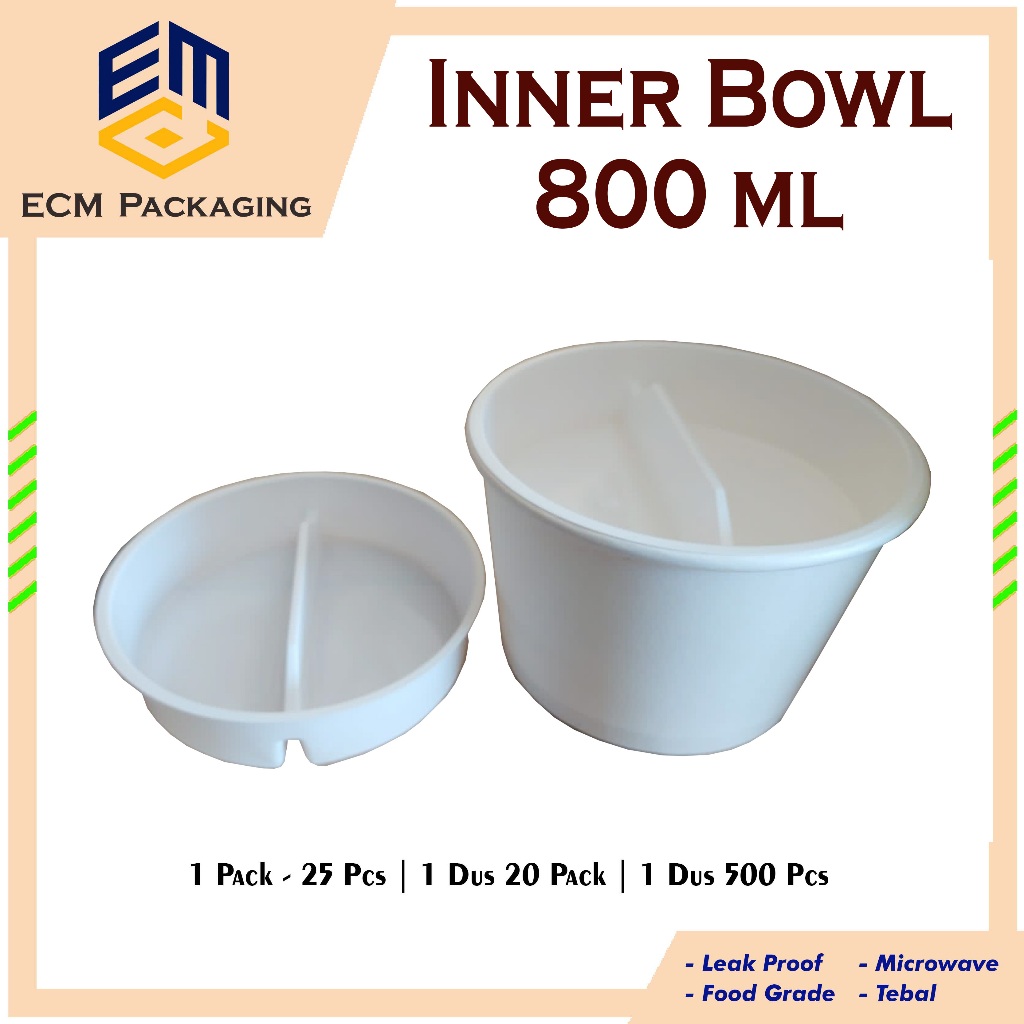 Inner Bowl | Sekat Paper Bowl | Sekat Rice Bowl 25 pcs (HANYA INNERNYA SAJA)