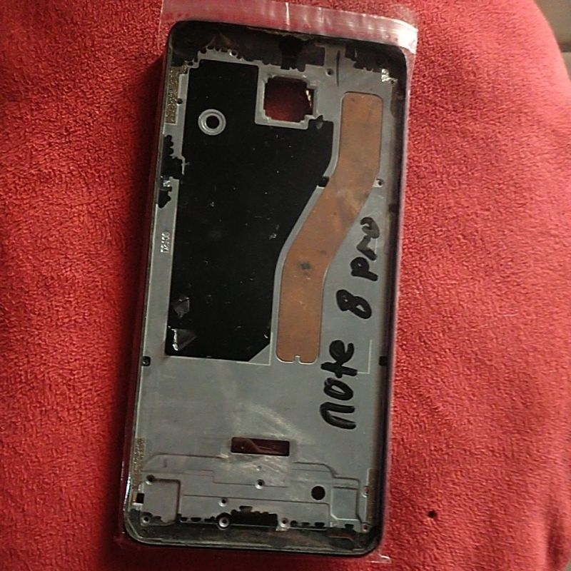 Frame /tatakan Lcd /Tulang tengah lcd //Note 8 Pro // original copotan// BACA Deskripsi