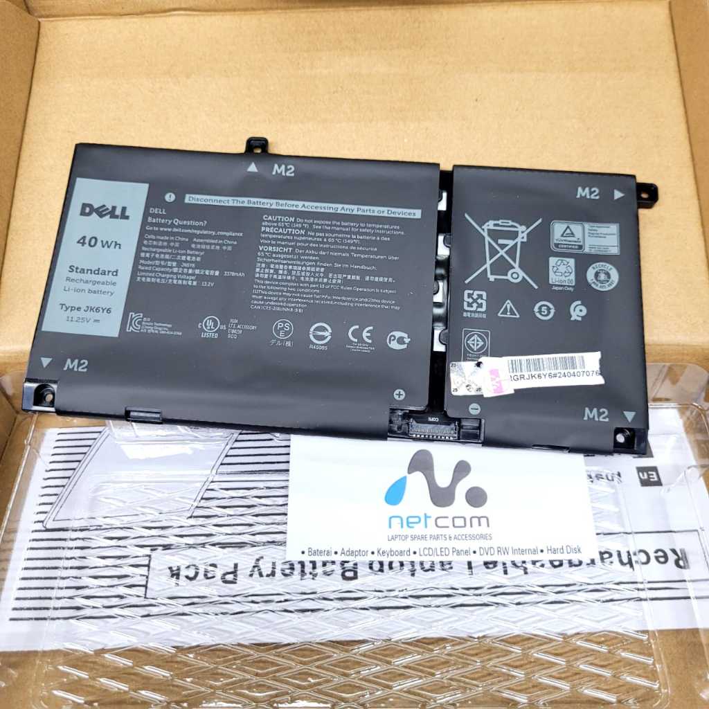 Baterai BATTERY Dell Latitude 3510 3410 Vostro 5401 5400 5402 5300 Series ( TYPE - JK6Y6 ) -NEW