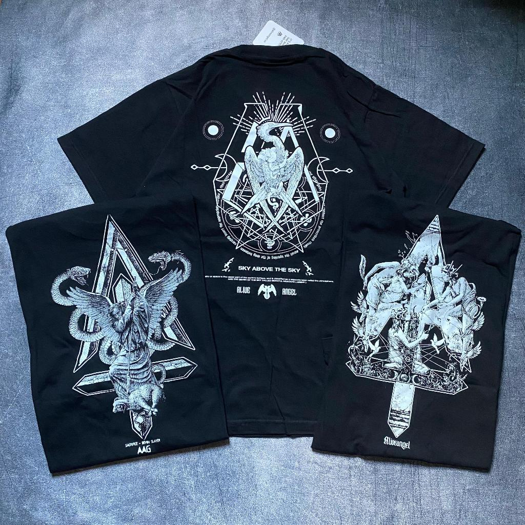 T-shirt Distro Metal Pria & Wanita Hitam / Kaos Underground Satanik Baphomet Lengan Pendek Black tee