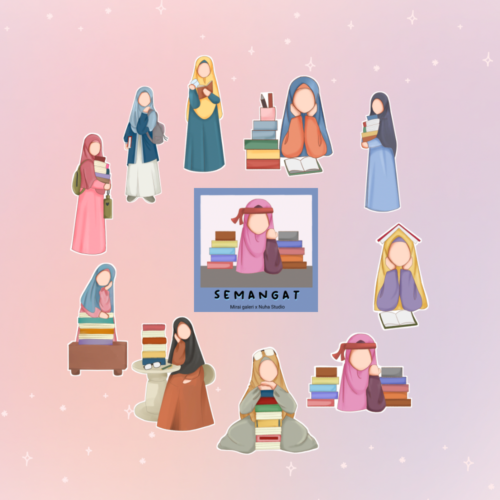 

Student Hijab Girls by miraigaleri [11 PCS] | Aesthetic Sticker Estetik Stiker HP Laptop Botol Cute Waterproof Scrapbook Diary Journal Bujo Anti Air