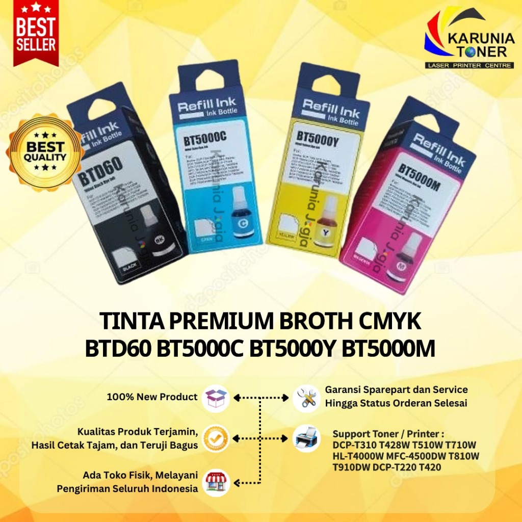 Tinta Bro BTD60 BT5000C DCP-T310 T428w T510w T710w HL-T4000w 4500dw T810w T910dw DCP-T220 T420