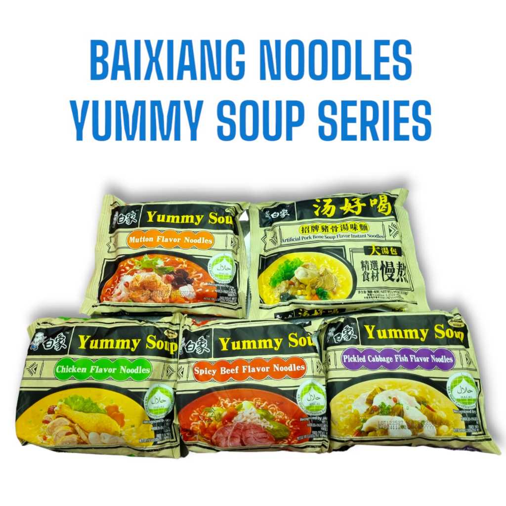 

Baixiang Instant Noodles Yummy Soup Series Mie Instant 100 gr