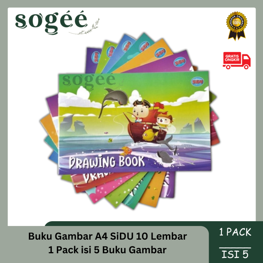 

Sogee ☘️ Buku Gambar SiDU A4 - isi 5 Buku (1 pACK)