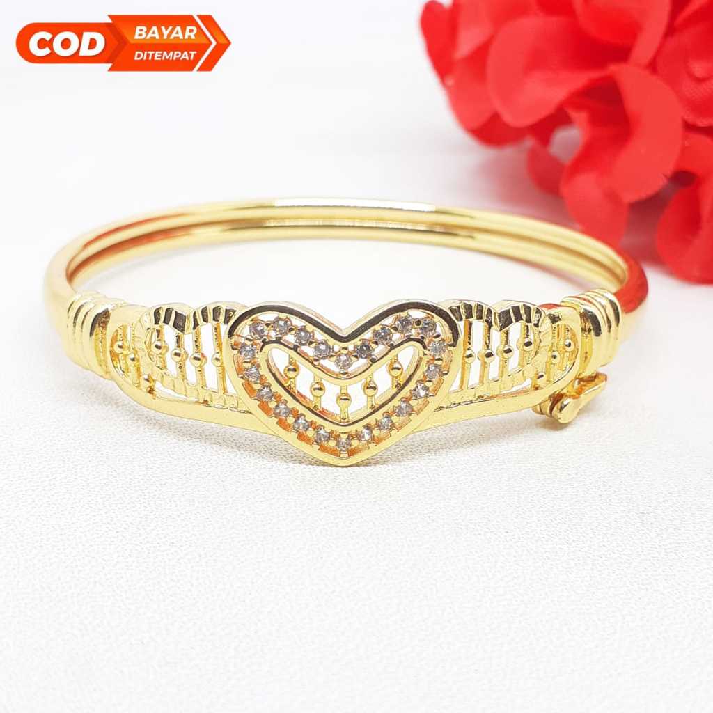 mytitanium-gelang xuping lapis emas model keknian wanita dewasa kwalitas terbaik VD387