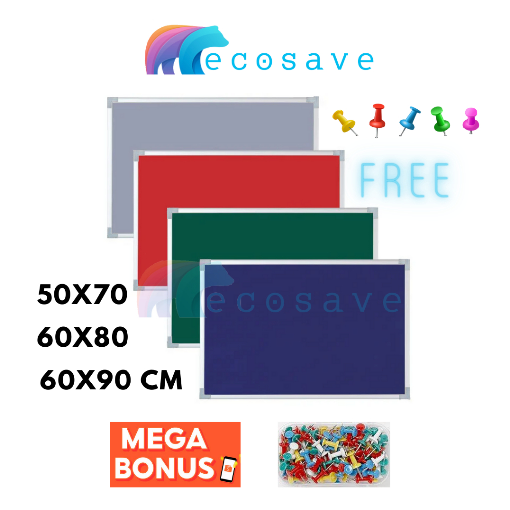 

Softboard Bludru Papan Pin Board Sedang Medium / Papan Mading Gantung Polos / Papan Tusuk Memo Push Pin / Cork Board / Papan Pengumuman / Papan Tempel 50x70 60x80 60x90 cm
