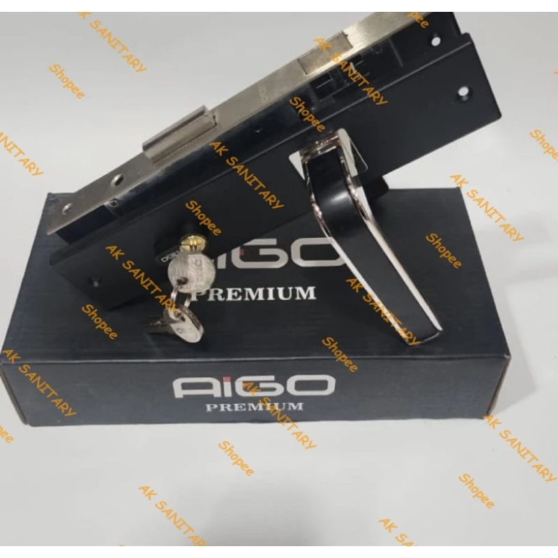 Kunci Pintu Besar Hitam 25cm AIGO - Handle Pintu Besar Hitam APL-01