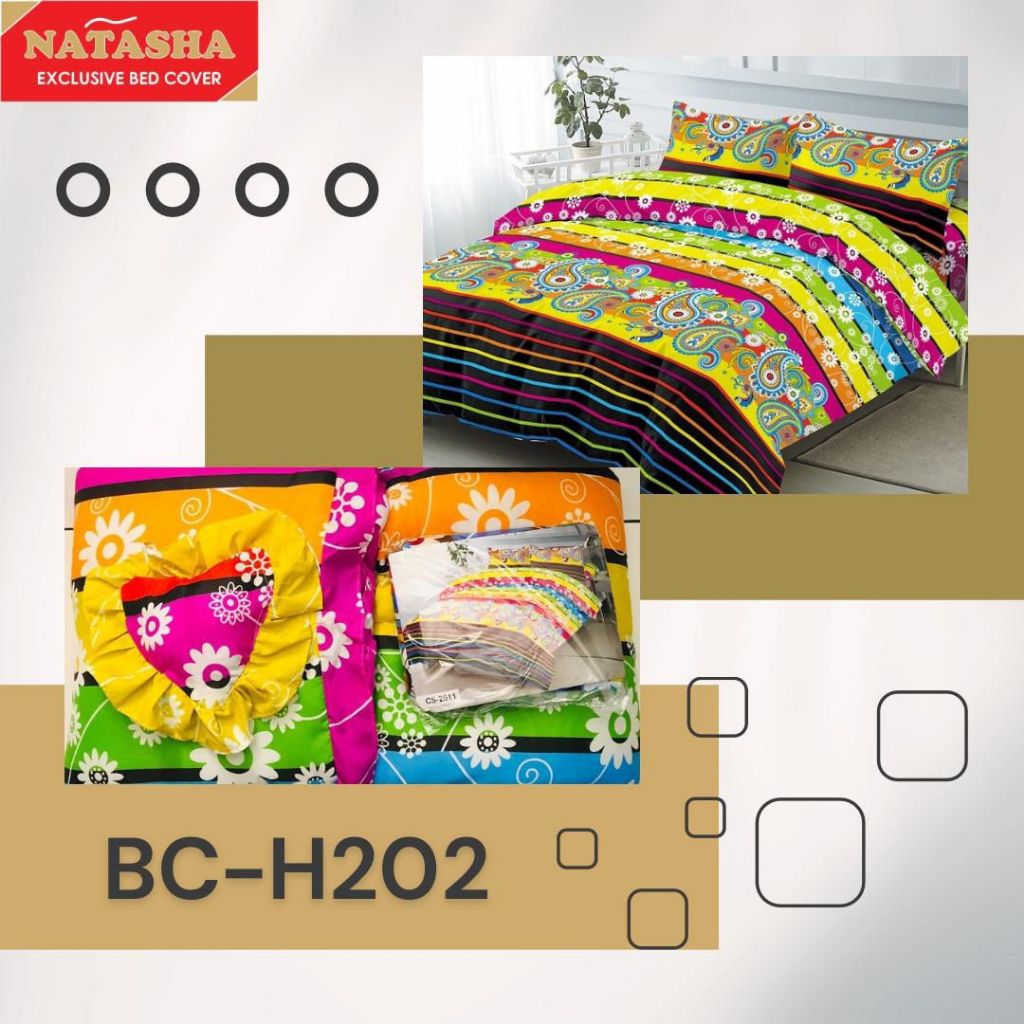 New Arrival Natasha Bed cover Set + Sprei Ukuran King Size 180X200 Terlaris dan termurah