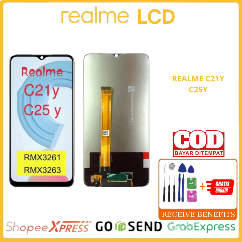LCD HP ORIGINAL REALME C21Y C25Y TOUCHSCREEN FULLSET [BERGARANSI]