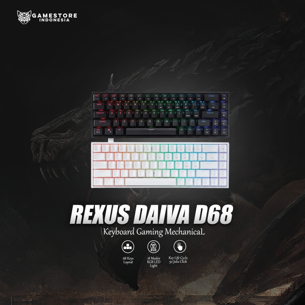 Rexus Keyboard Gaming DAIVA D68 Upgraded