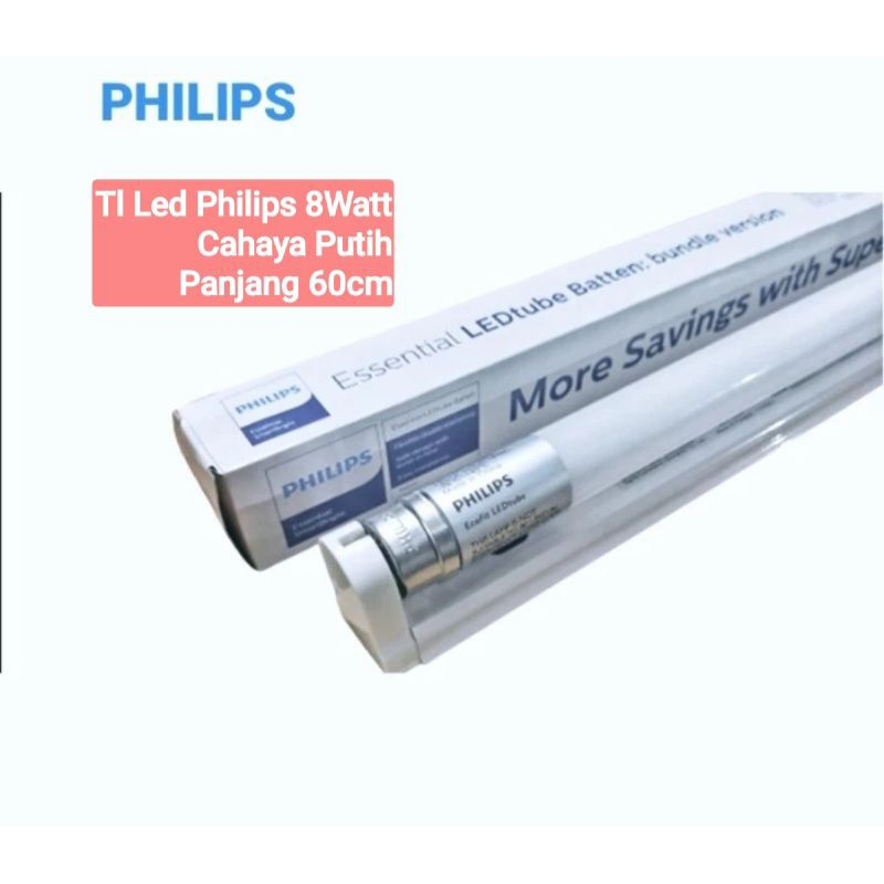 Lampu TL Led T8 Philips 8Watt BN015C 60cm Cahaya Putih