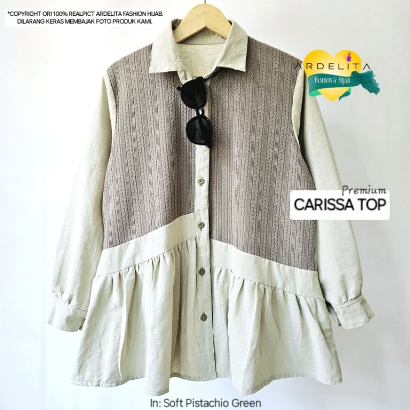 NEW EXCLUSIVE CARISSA TOP | BAJU ATASAN WANITA GAYA KOREA | BLOUSE KEMEJA TERBARU WANITA KEKINIAN OR