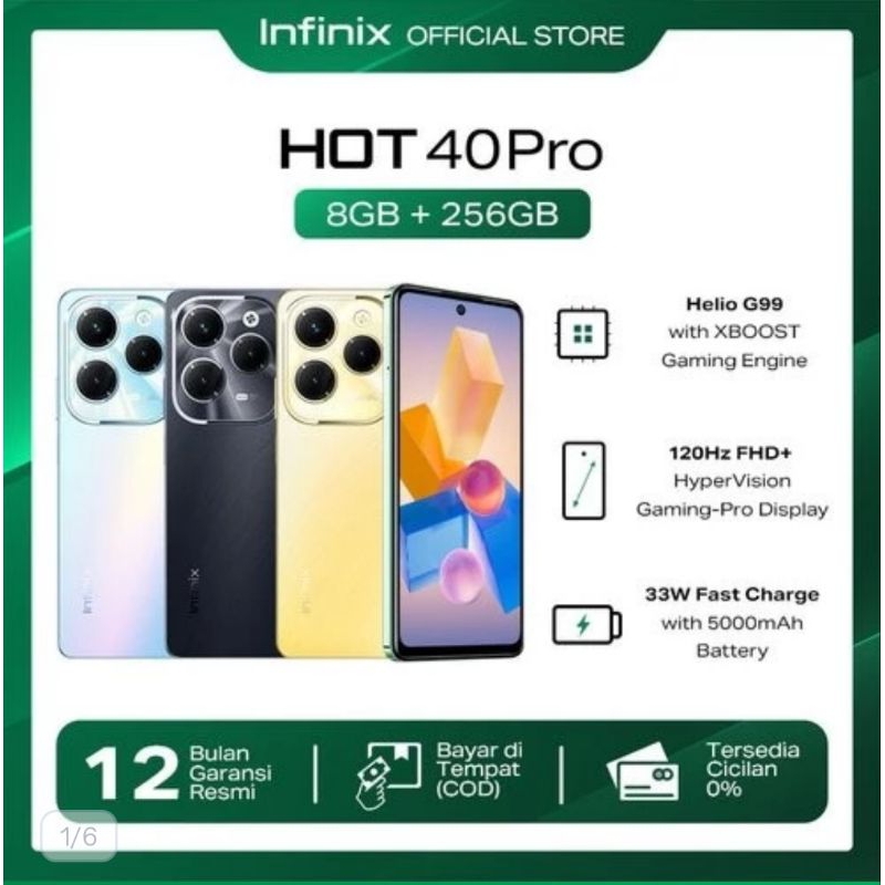 Infinix Hot 40 Pro 8/256GB - Up to 16GB Extended RAM - Helio G99 - Starlit Black