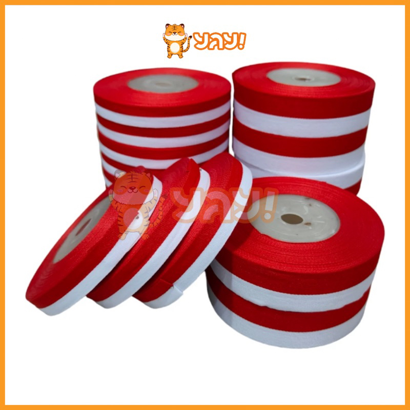 

YAY! Pita Merah Putih / Pita Kain Merah Putih PER ROLL 1INCH 1/2 INCH 1/5INCH