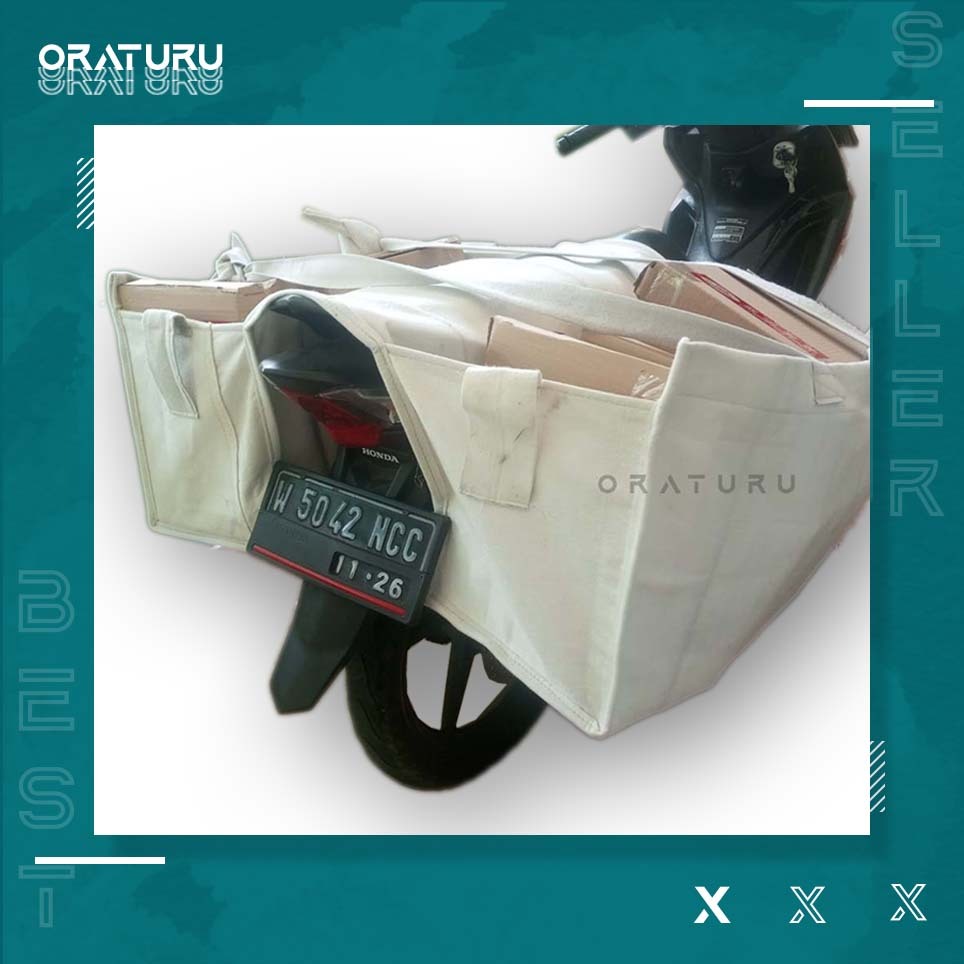 Tas Kurir JUMBO SUPER TEBAL Kain Dilengkapi Tali / Tas Ronjot Obrok Motor