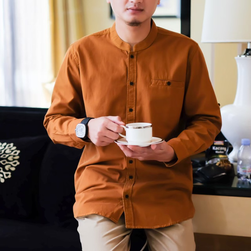 baju muslim pria kemko TRZ lengan panjang hitam M