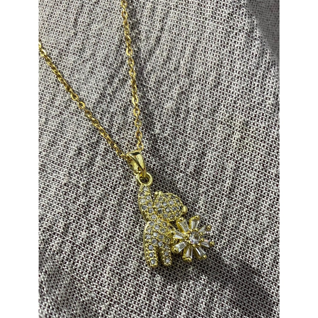 Kalung liontin ASLI model Monyet putar-putar TITANIUM