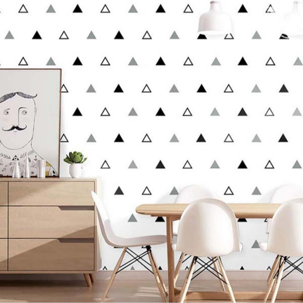 WALLPAPER DINDING KAMAR TIDUR 45CMX8M WALPAPER DINDING RUANG TAMU WALPEPER SEGITIGA