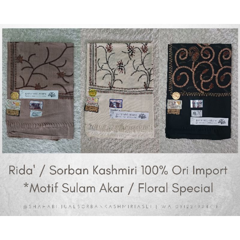Surban Kashmiri Edisi Spesial Motif Akar Sorban Habib / Rida Kashmiri Asli