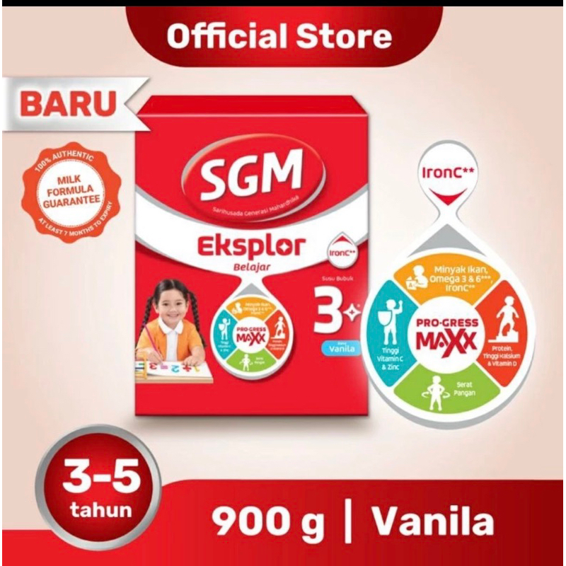 SGM EKSPLOR 3+ MADU 900gr / SGM 3+ VANILA 900gr