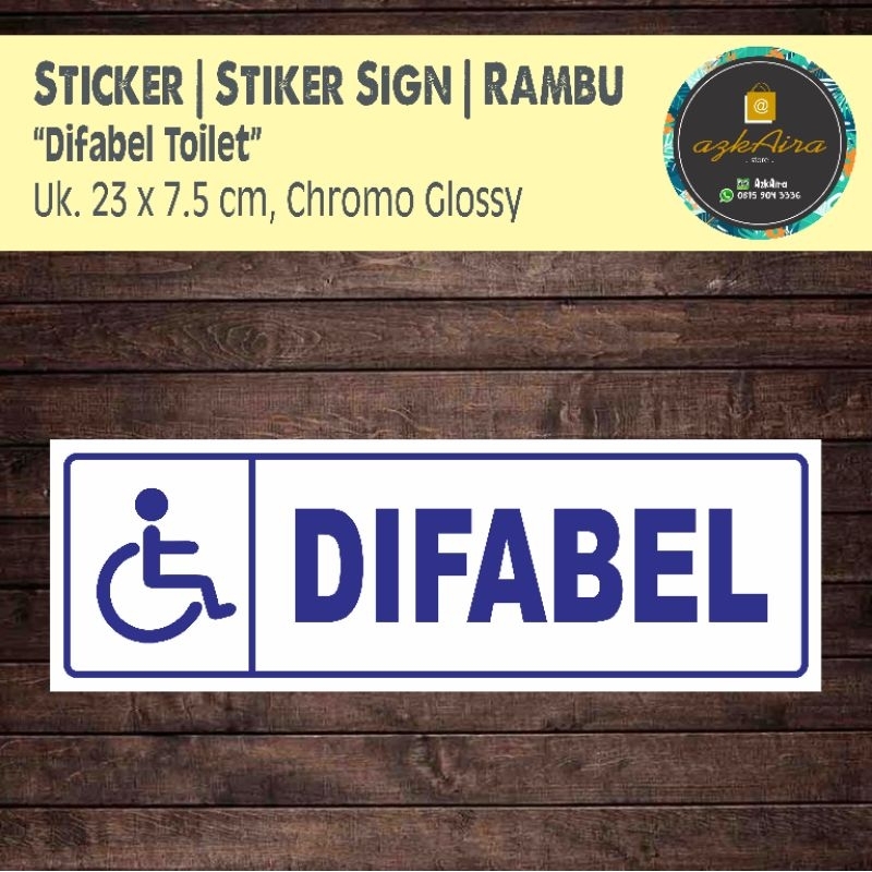 

Sticker Stiker Sign Rambu Toilet Difabel - Uk. 23x7.5 cm