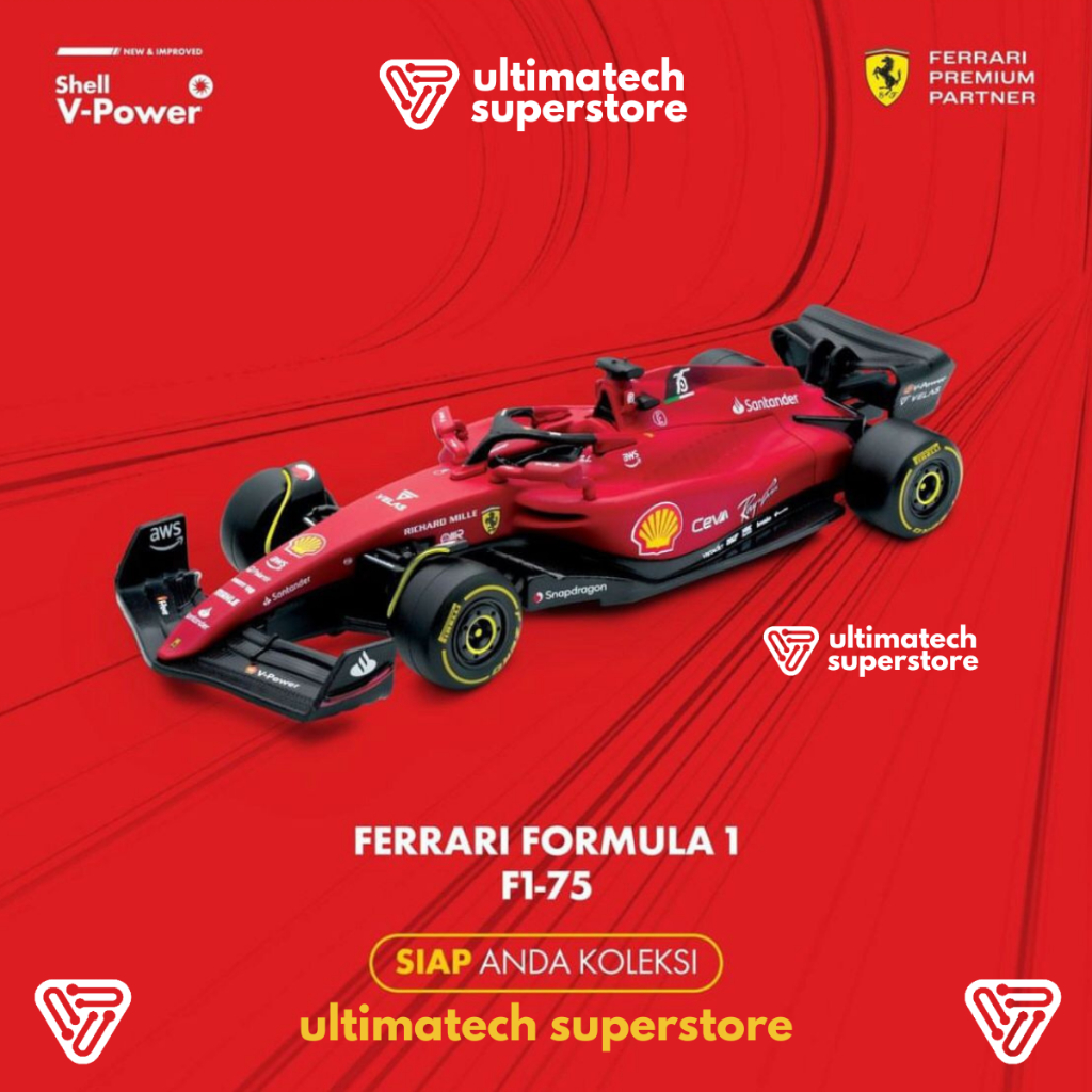 Shell Ferrari New Era Ferrari Formula 1 F1-75 1:41 F1 75 Burago F1 Scuderia Ferrari