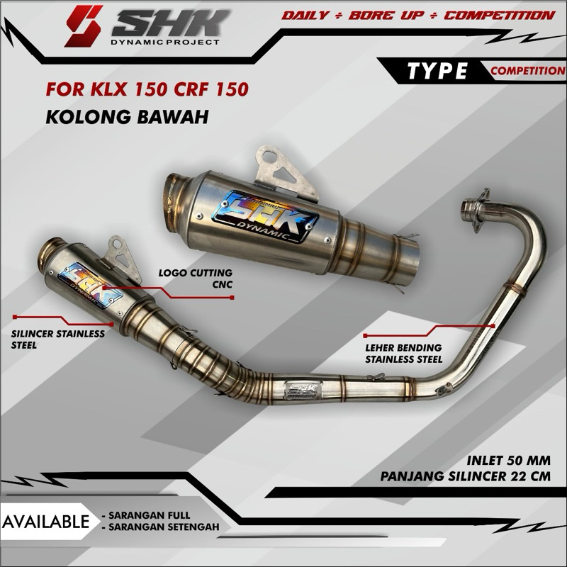 Knalpot kolong bawah CRF 150 KLX 150 original SHK