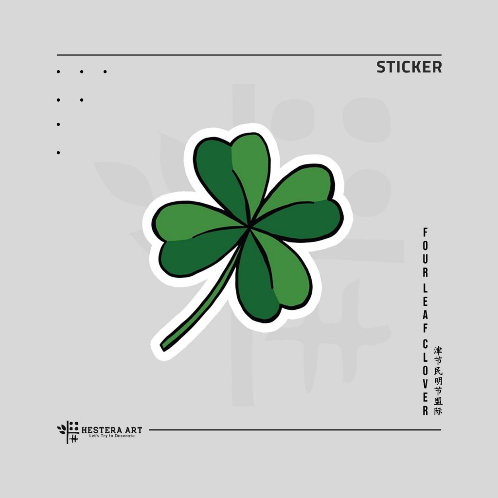 

Stiker Four Leaf Clover Viynl Laminasi Doff | Sticker Daun Semanggi 4 Luck