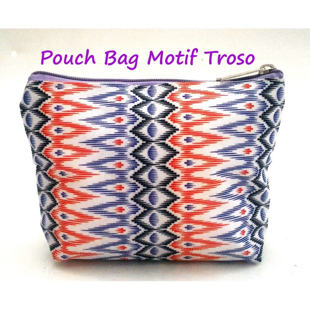 PRODUK AWAL TAHUN Pouch Bag motif Tenun Troso Tas Kosmetik
