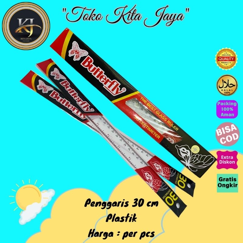 

Penggaris Butterfly 30cm Plastik ( 1 pcs )
