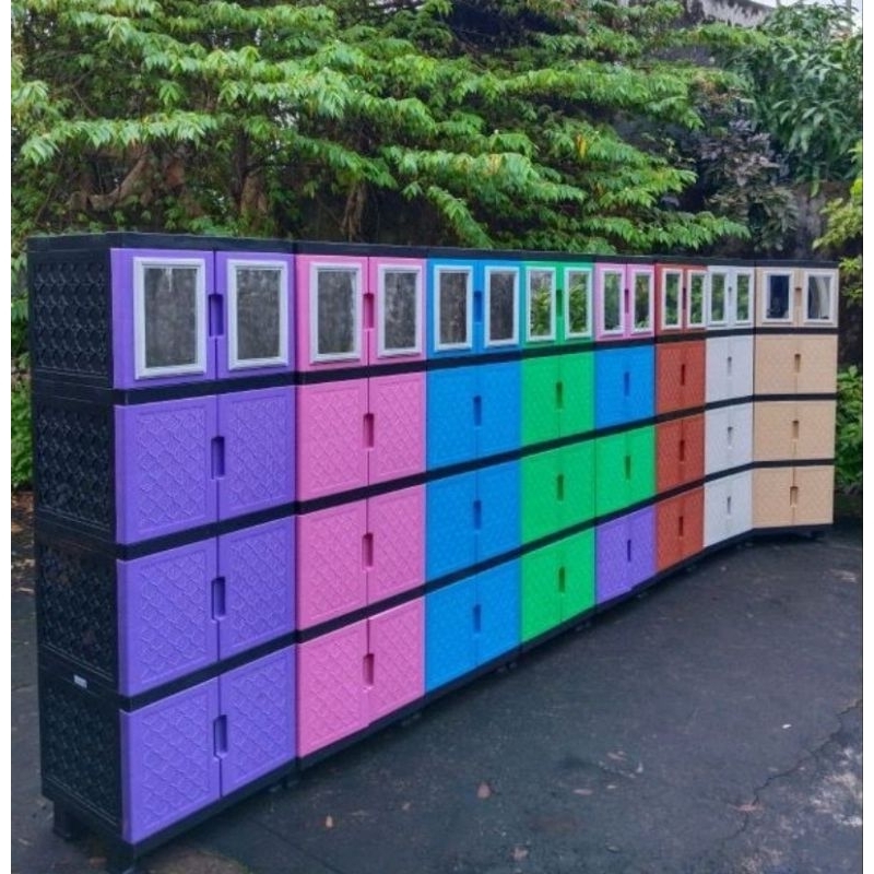 Lemari plastik Kimura/Lemari pakaian Susun 4 dan 5Mini Cermin