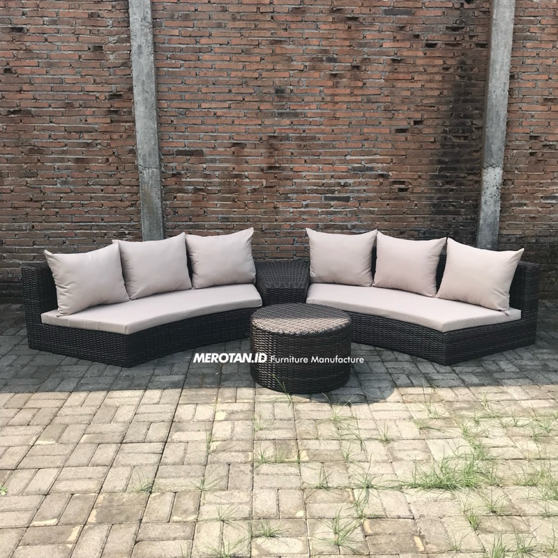 Set Sofa Tamu Outdoor Rotan Sintetis / Sofa Kolam Renang Rotan Sintetis / Kursi Santai Rotan Sinteti
