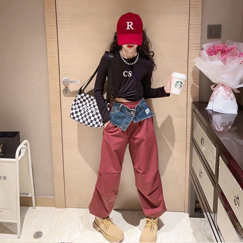 (SALE) (HANYA ATASAN) Atasan anak cewek BLACK or ARMY CS CREW TOP import fashion style keren bagus