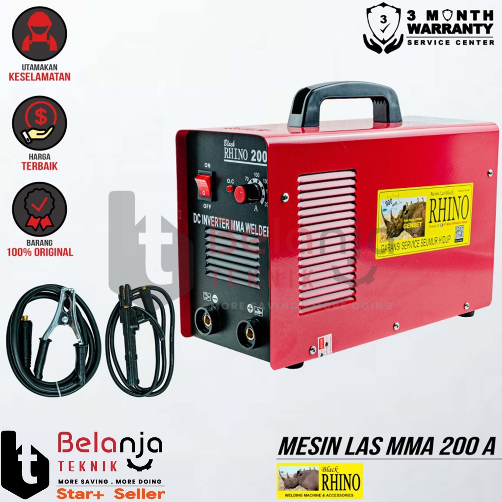Rhino Mesin Travo Las 200 A DC Las Inverter Welder 900 Watt