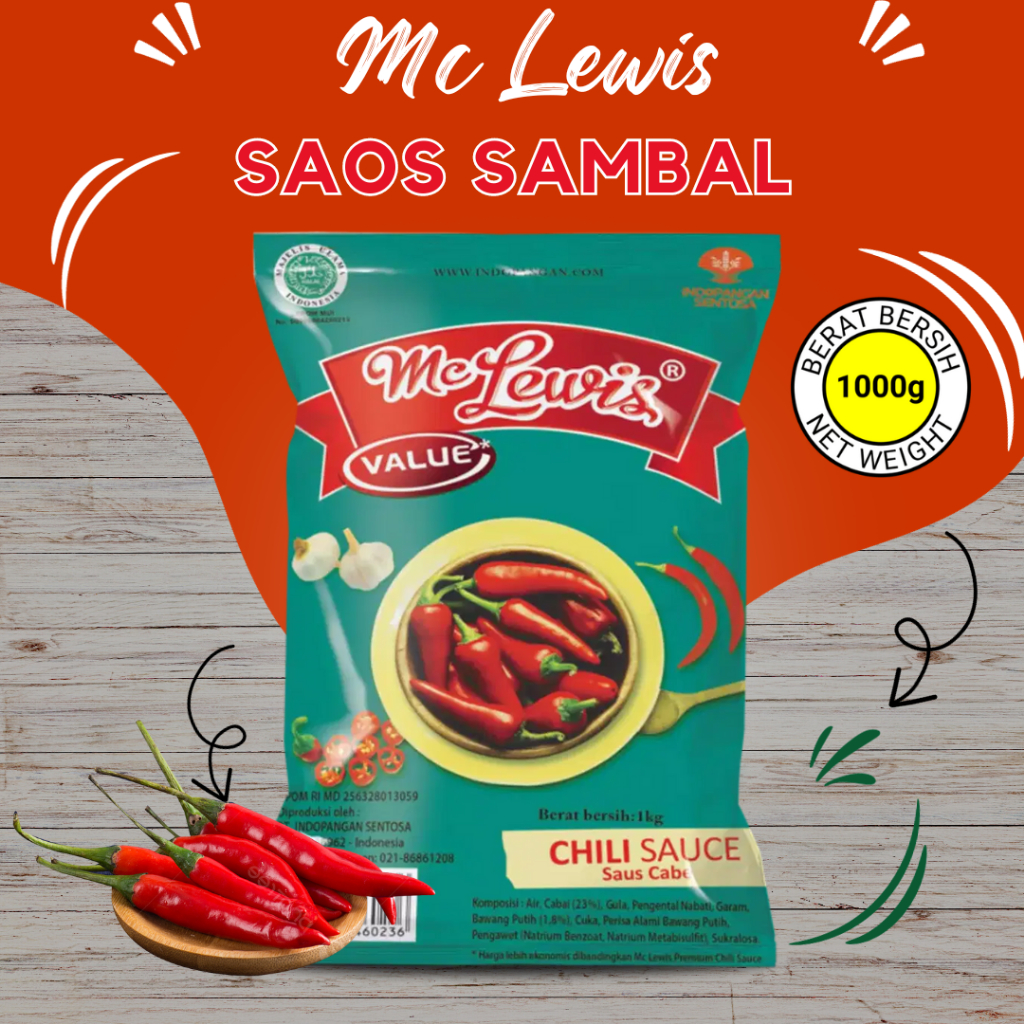 

MC Lewis Chilli Sauce 1kg (Saos Sambal 1kg)