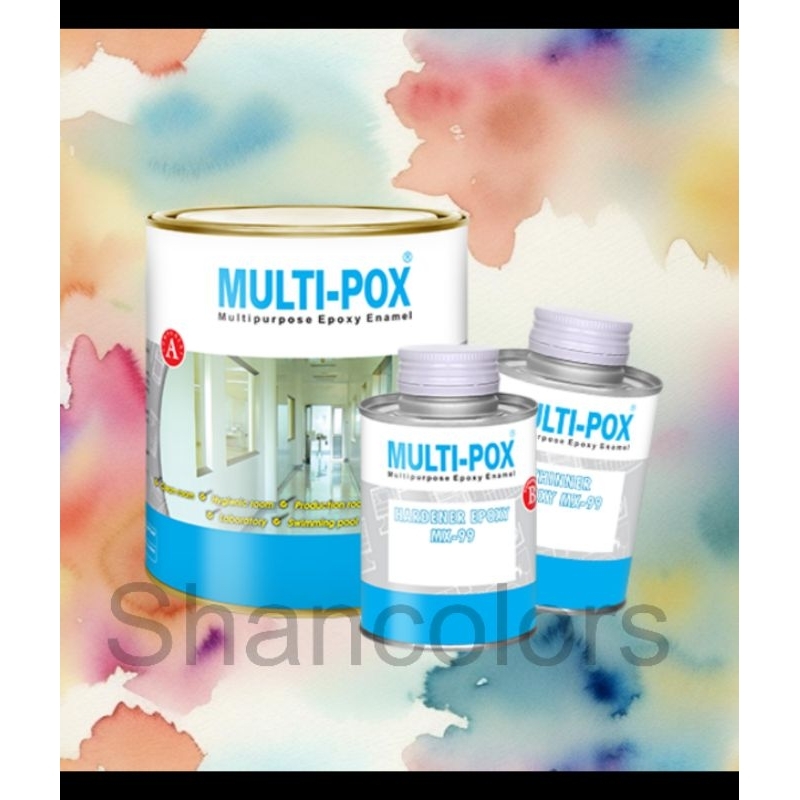 CAT LANTAI GLOSY TAHAN GESEK EPOXY PROPAN MULTIPOX 99 SET 1 LITER / EPOXY+HARDENER+THINNER